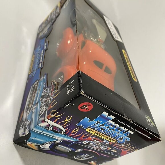 🆕️Vintage Muscle Machines 41 Willys Coupe Orange 1:18 Scale Steel Lines - Picture 8 of 9